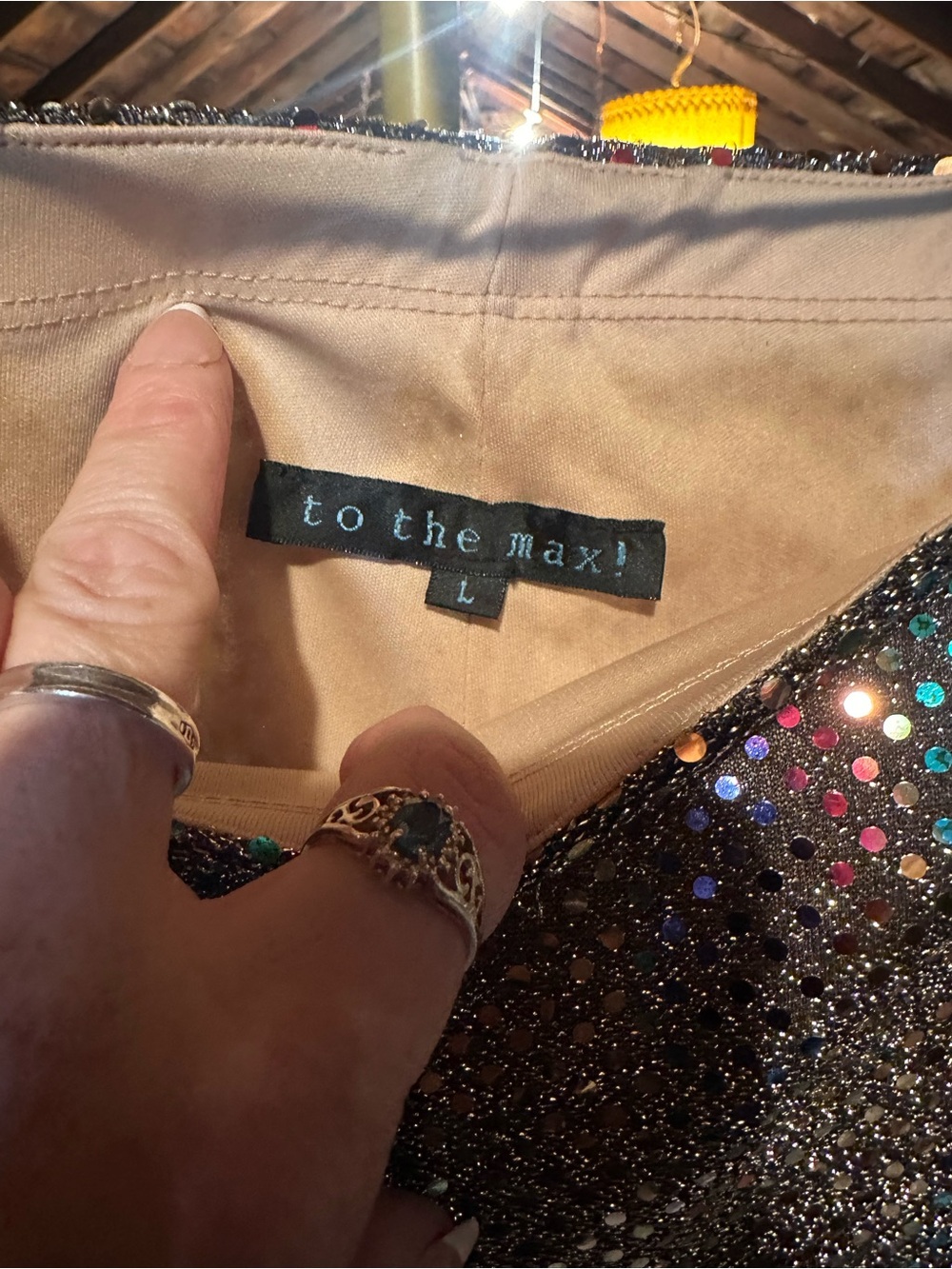 To the Max! Black Sequin Party Top with Multicolored Sparkle - Picture 3 of 4
